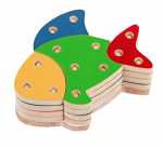 Troque e encaixe as cores - Peixe - MDF - 16 pc Carlu. Ref: 1601