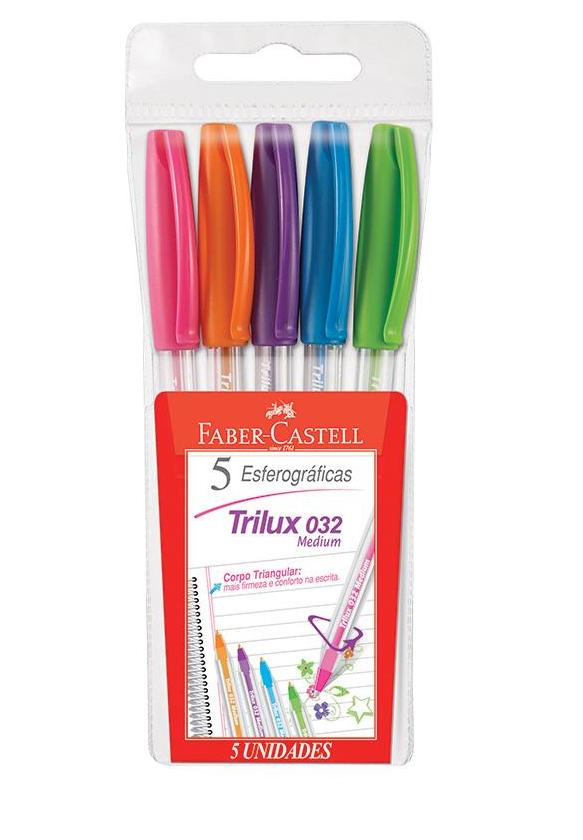 Caneta Trilux Colors - Cartela 5 Cores