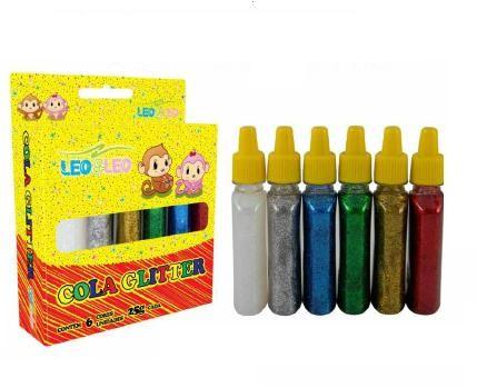 Cola Colorida 6 cores com Gliter - 25g